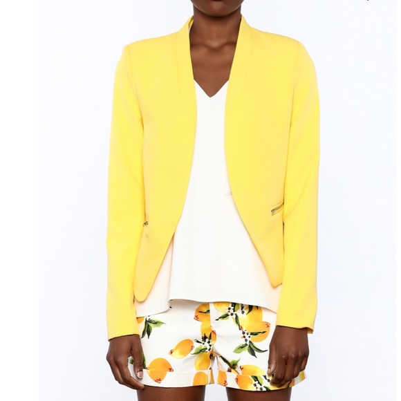 🆕 YELLOW OPEN FRONT BLAZER 💛 - Picture 3 of 4